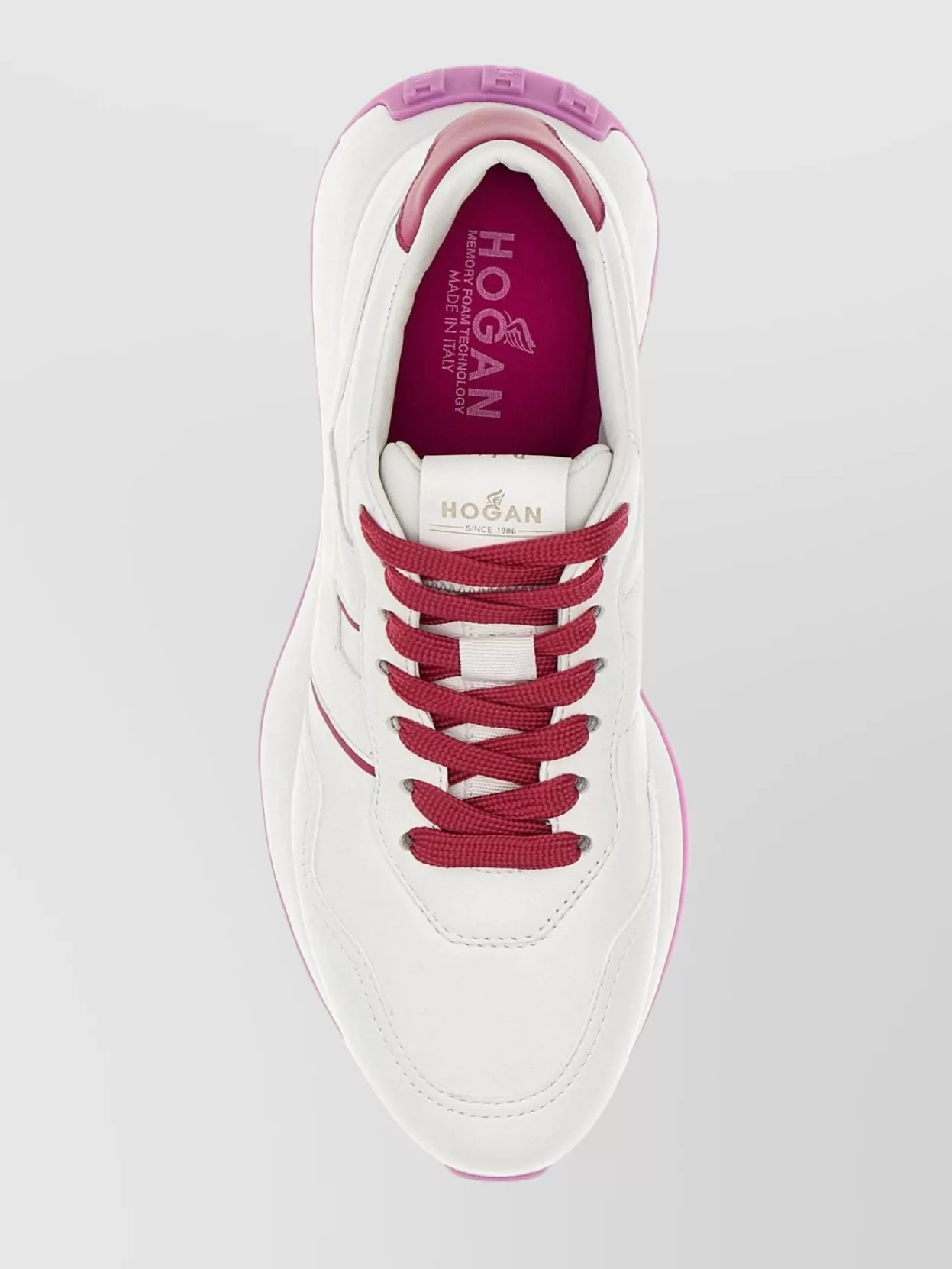 Hogan Leather Sneakers With Contrasting Heel And Sole In White