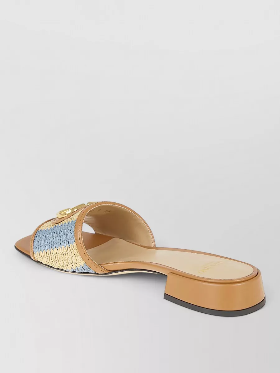 Valentino Garavani Raffia Stripe Slides