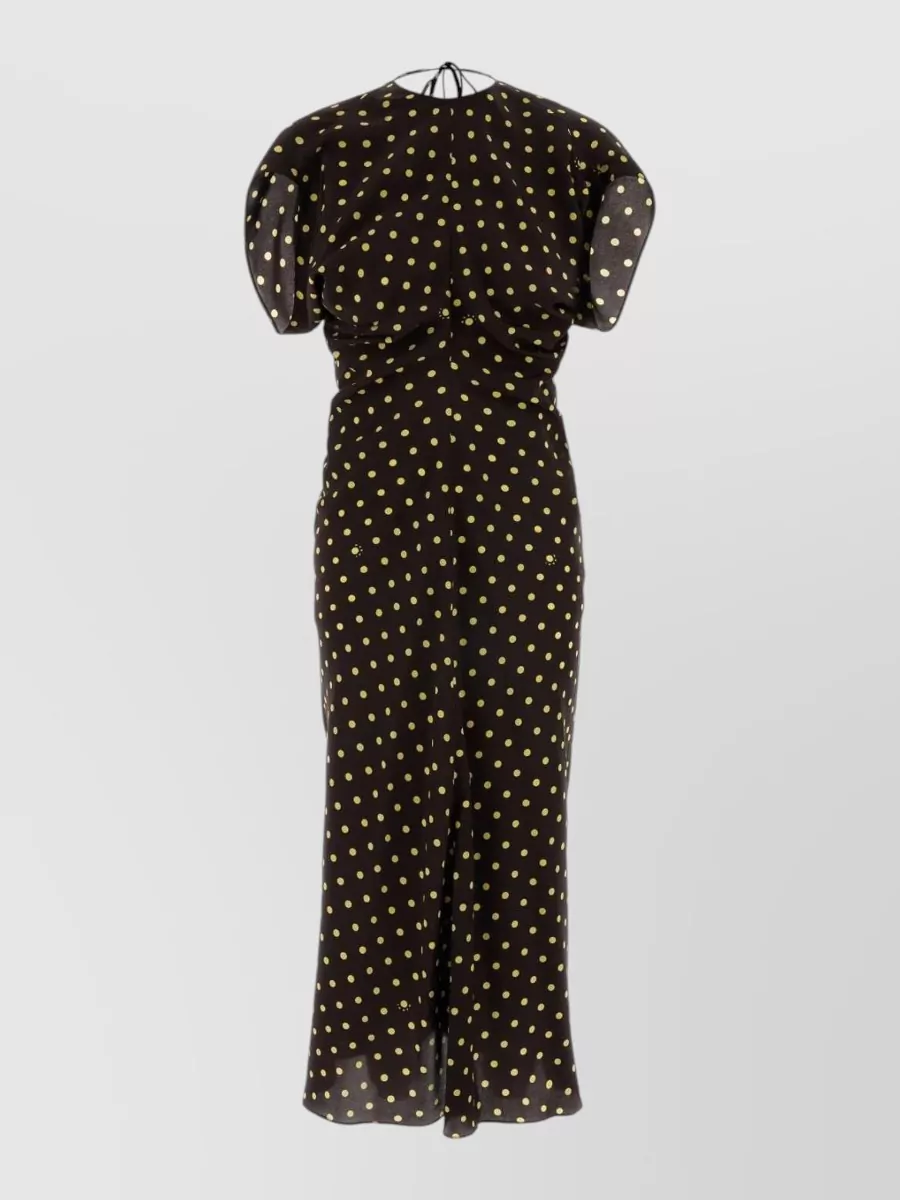 Marni silk polka-dot sleeveless midi dress