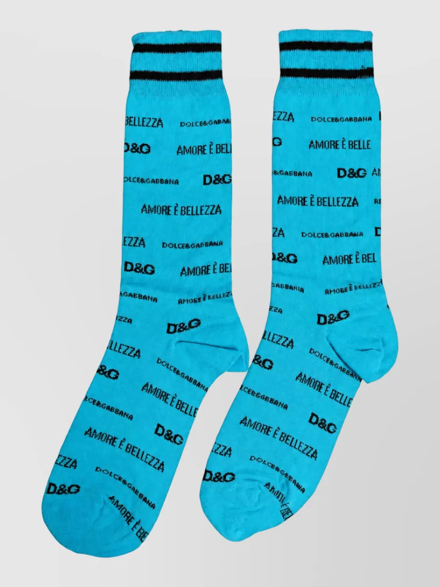 Dolce&Gabbana cotton logo mid calf socks