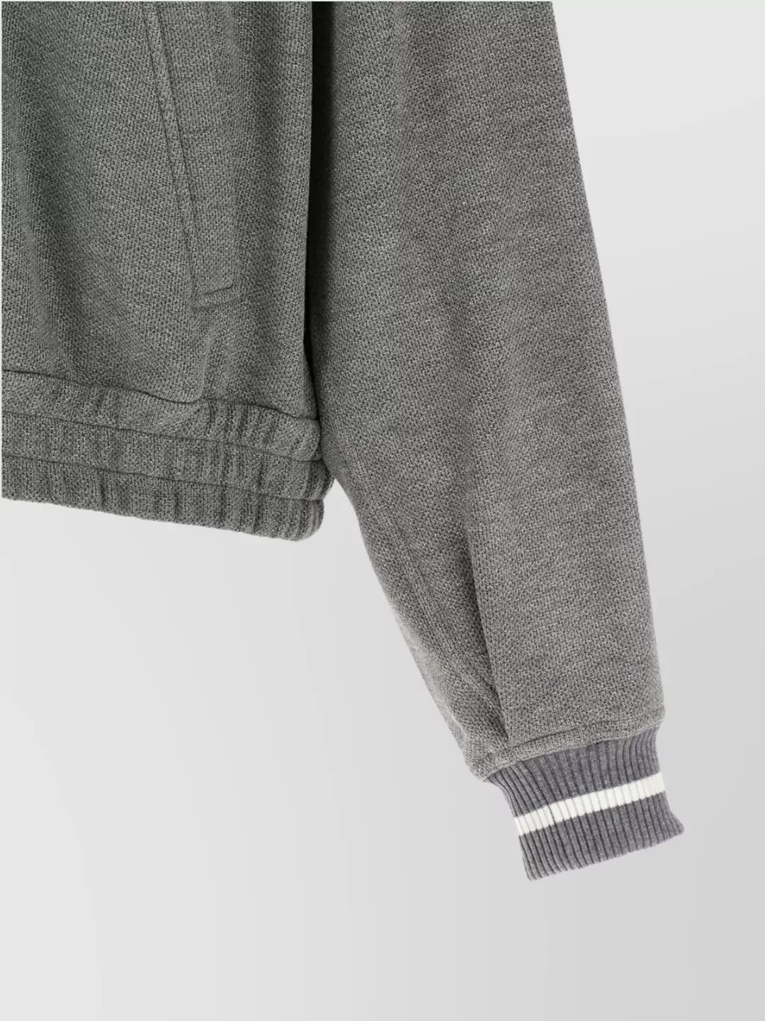 Brunello Cucinelli Shimmering Long Sleeves Ribbed Sweatshirt In Gray