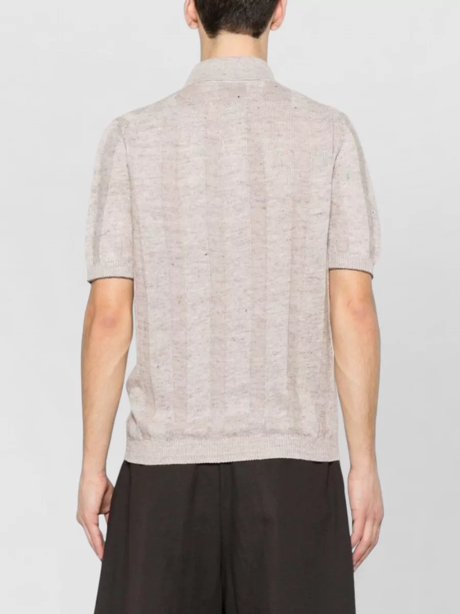 Brunello Cucinelli Ribbed Knit Polo Shirt