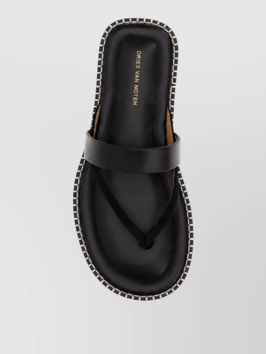 Dries Van Noten Sequin-Embellished Leather Slides
