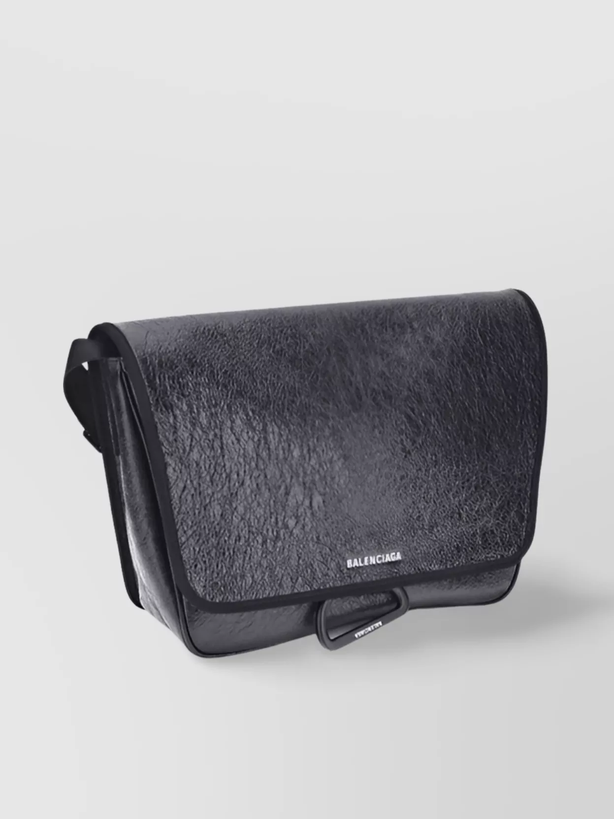 Balenciaga Textured Finish Shoulder Bag With Adjustable Strap In Black