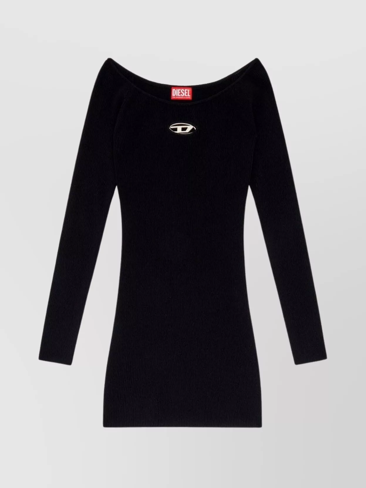 Diesel off-shoulder long sleeve ribbed dresses