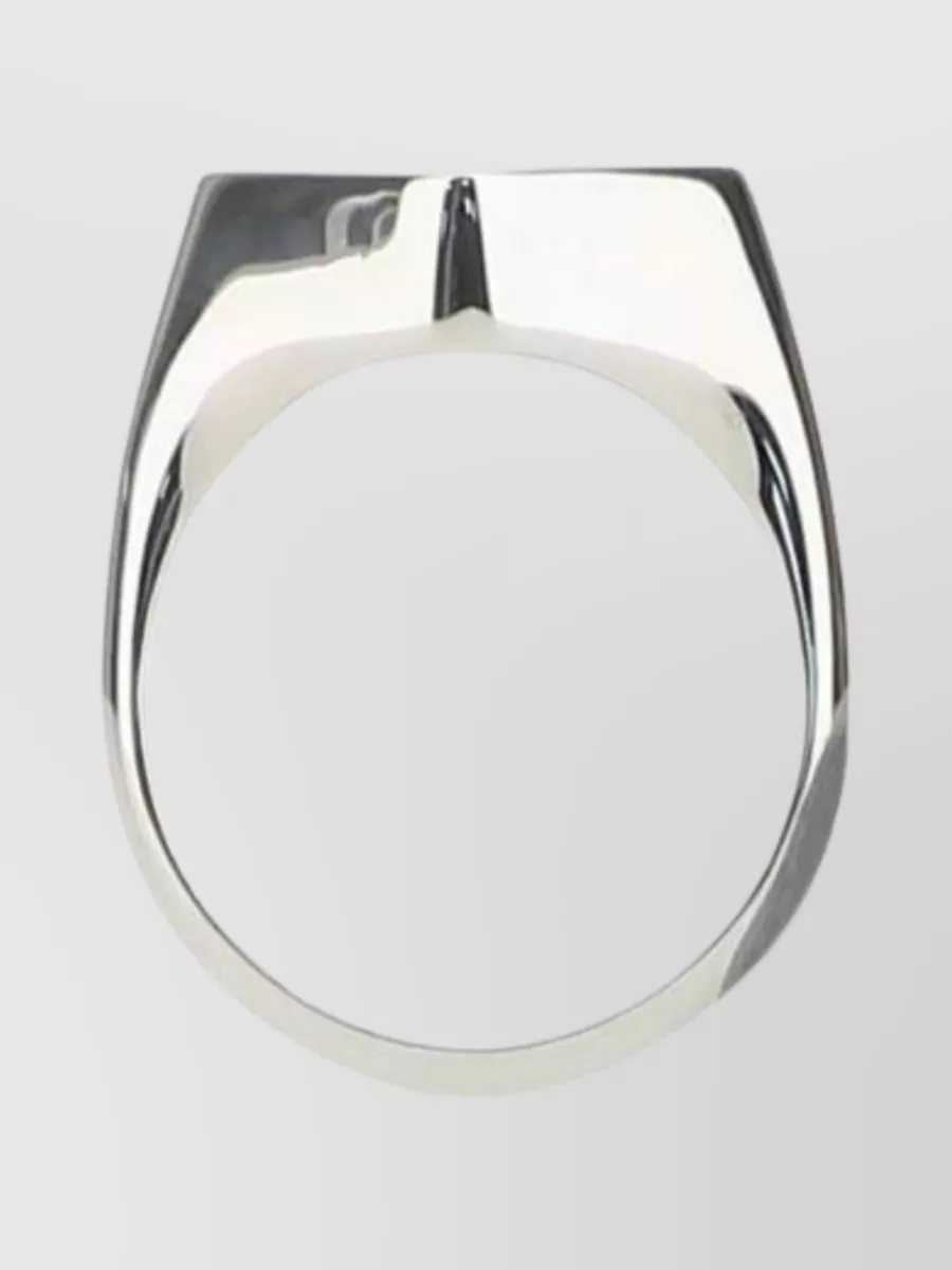 Shop Prada 925 Silver Symbol Ring With Geometric Design In White