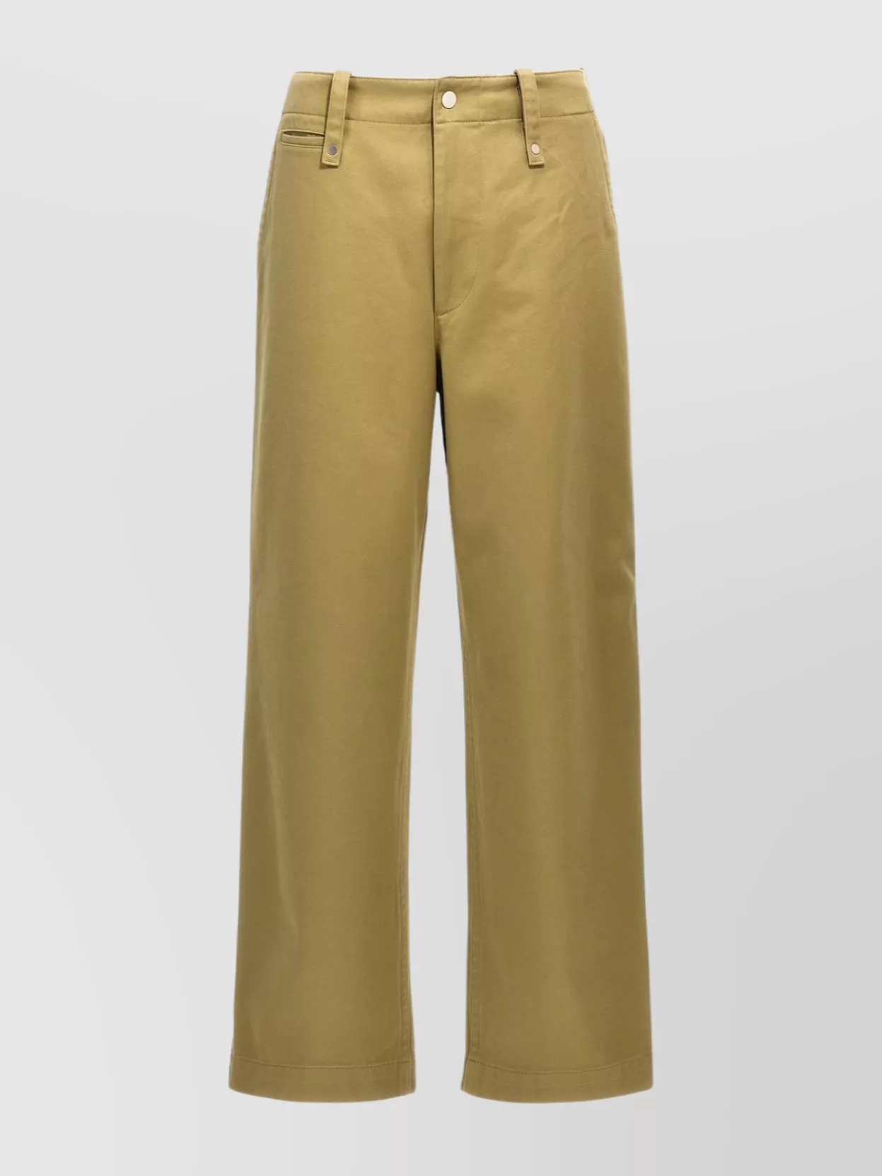 Burberry Wide Leg Cotton Trousers With High Waist In Neutral