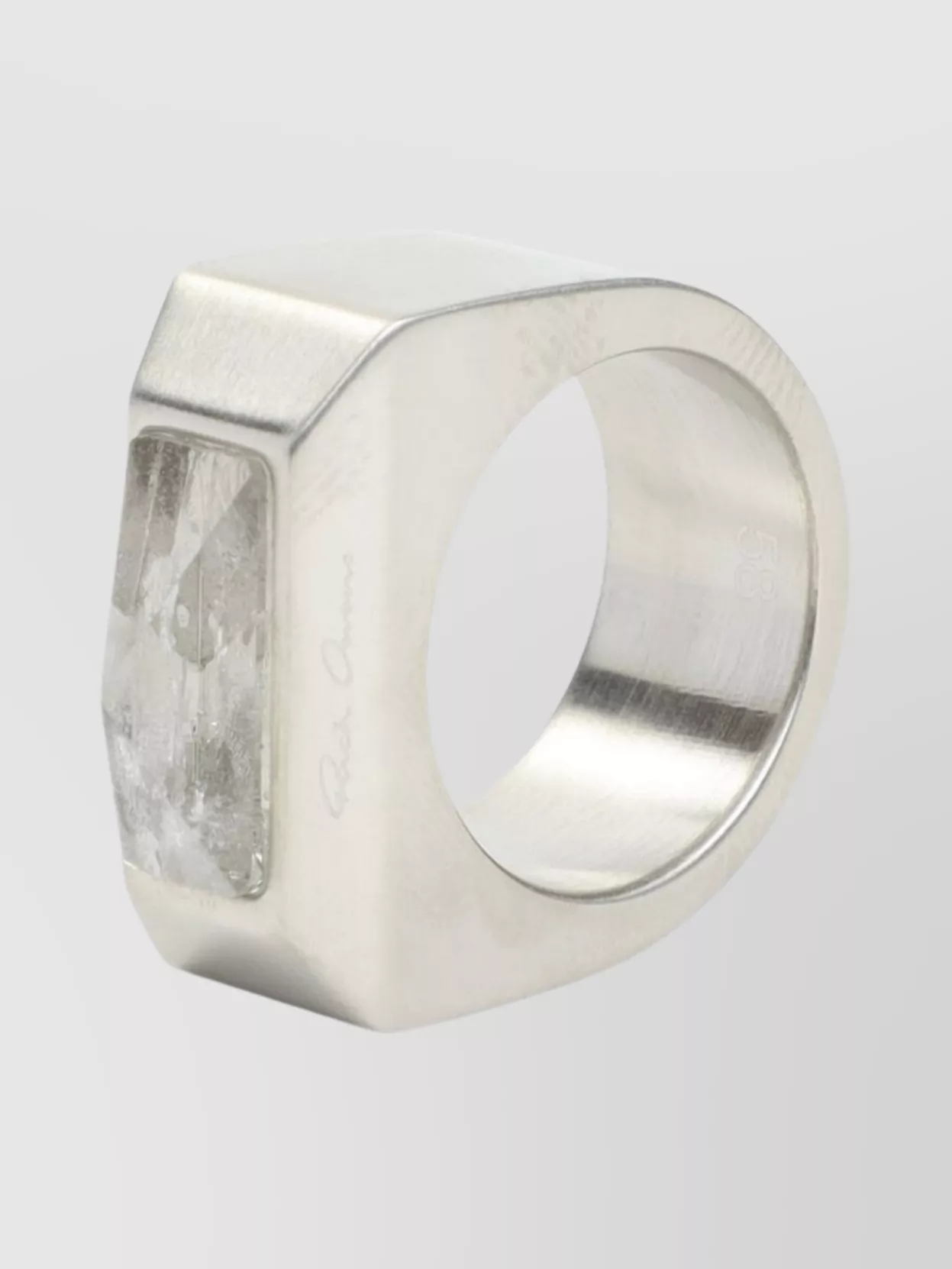 Rick Owens Crystal Pyramid Ring Engraved Detail