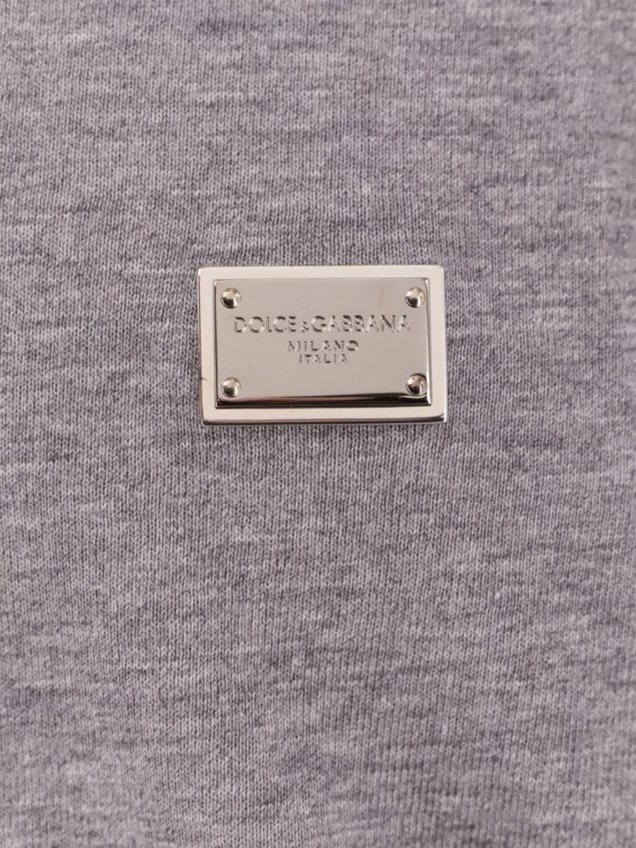 Dolce&Gabbana Ribbed Crew-Neck Cotton T-Shirt With Metal Logo