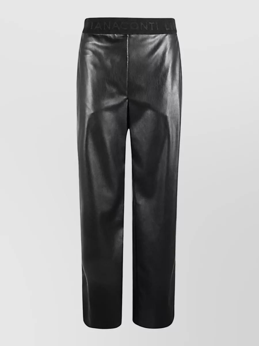 Liviana Conti faux leather wide-leg trousers