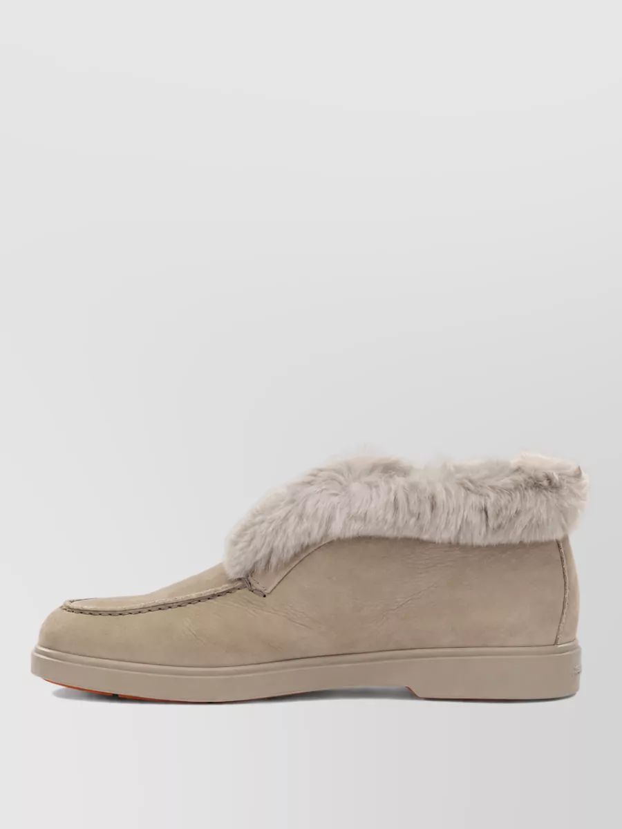 Santoni Suede Leather Fortune Slippers