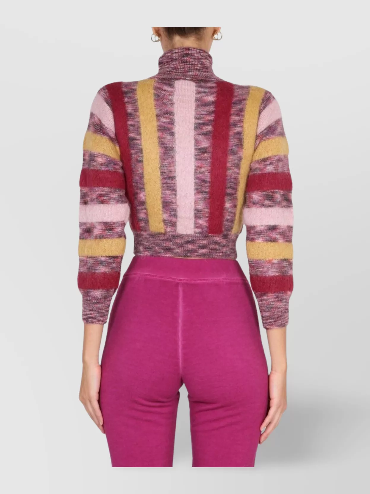 Dsquared2 Short Ribbed Turtleneck Top With Long Sleeves
