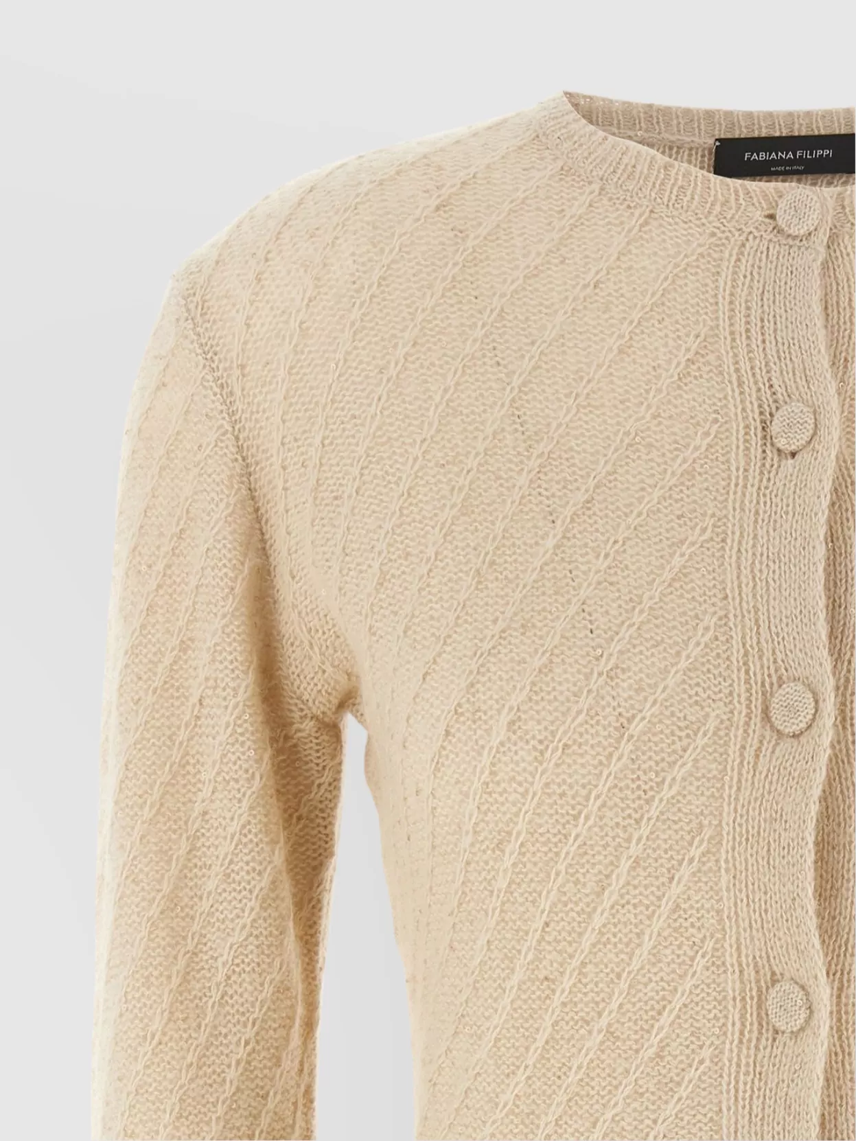 Fabiana Filippi Sequin Crochet Knit Cardigan