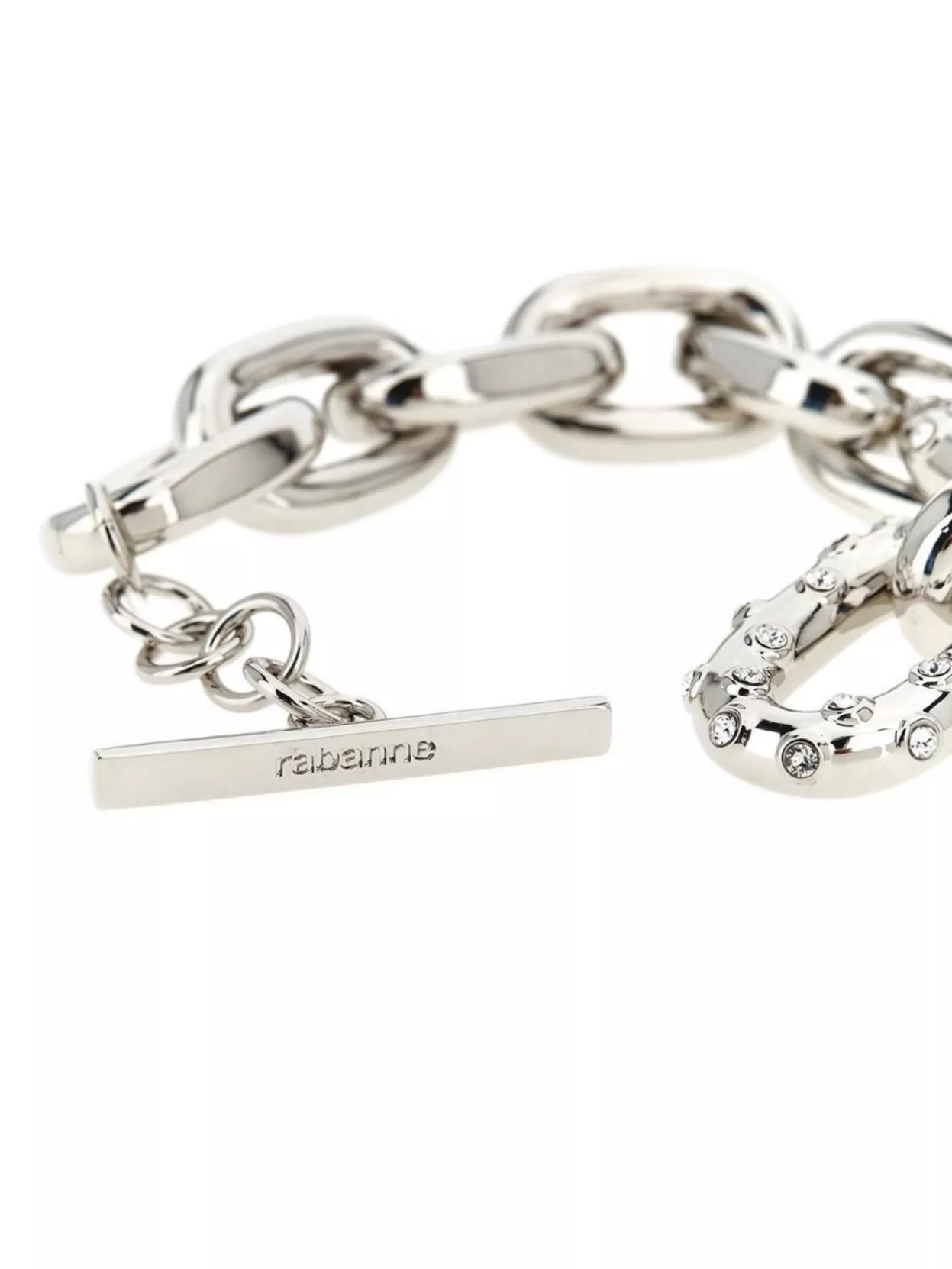 Paco Rabanne Bold Chain Link Bracelet Embellished With Stones