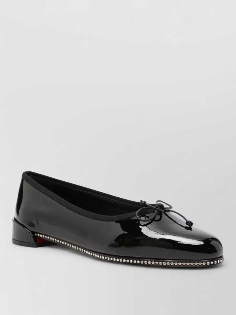 Christian Louboutin patent leather crystal embellished ballet flats