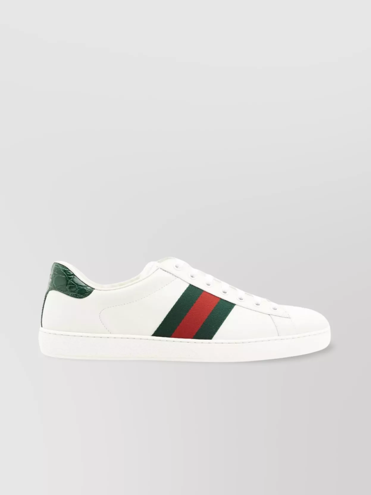 Gucci Web Detail Low-top Sneakers With Rubber Sole In White