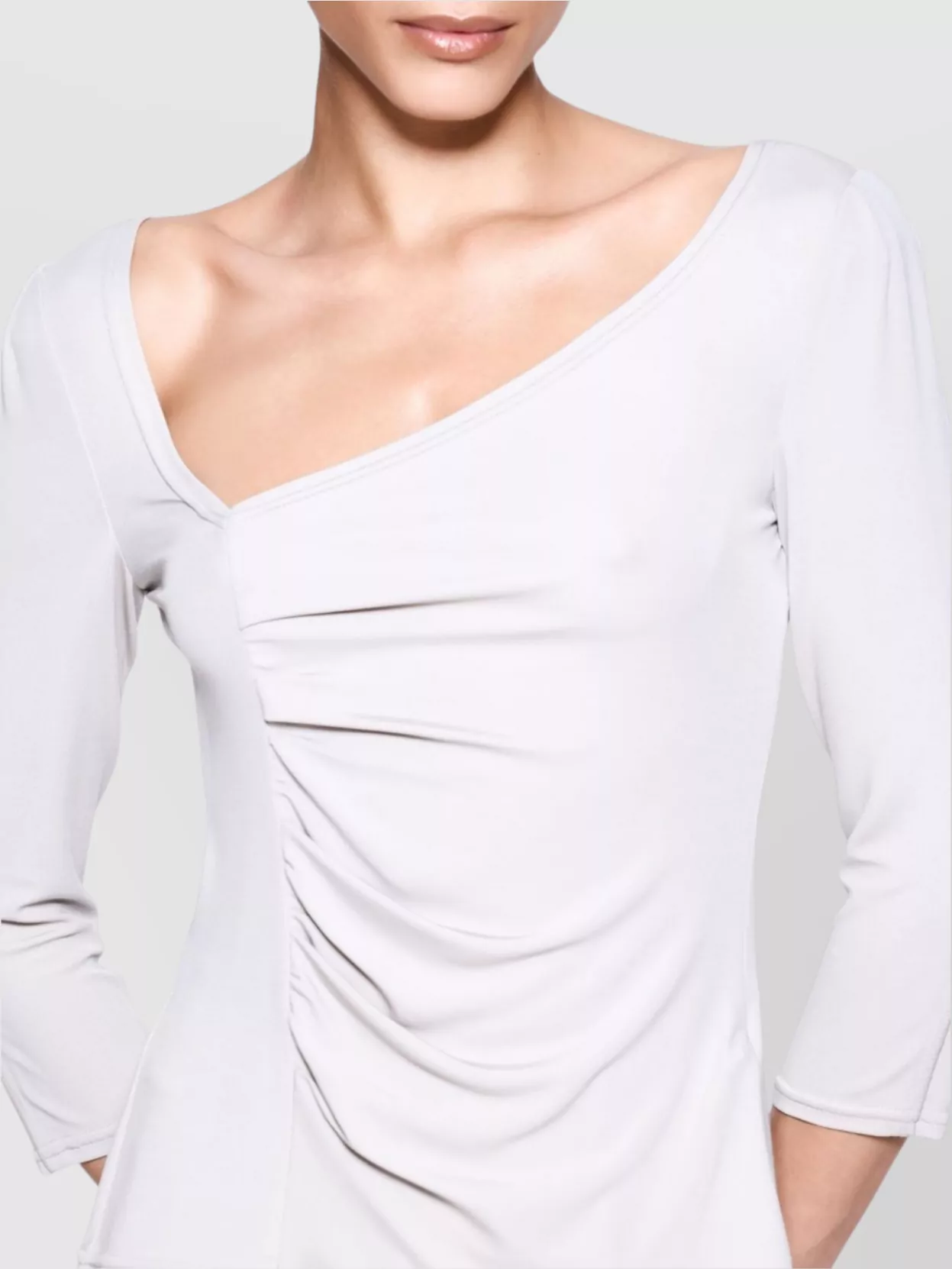 Giorgio Armani Asymmetric Crew Neck Sweater With Ruched Detail