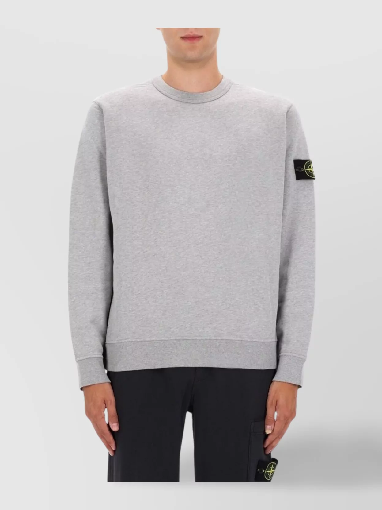 Stone Island Crew Neck Long Sleeve Ribbed Sweater