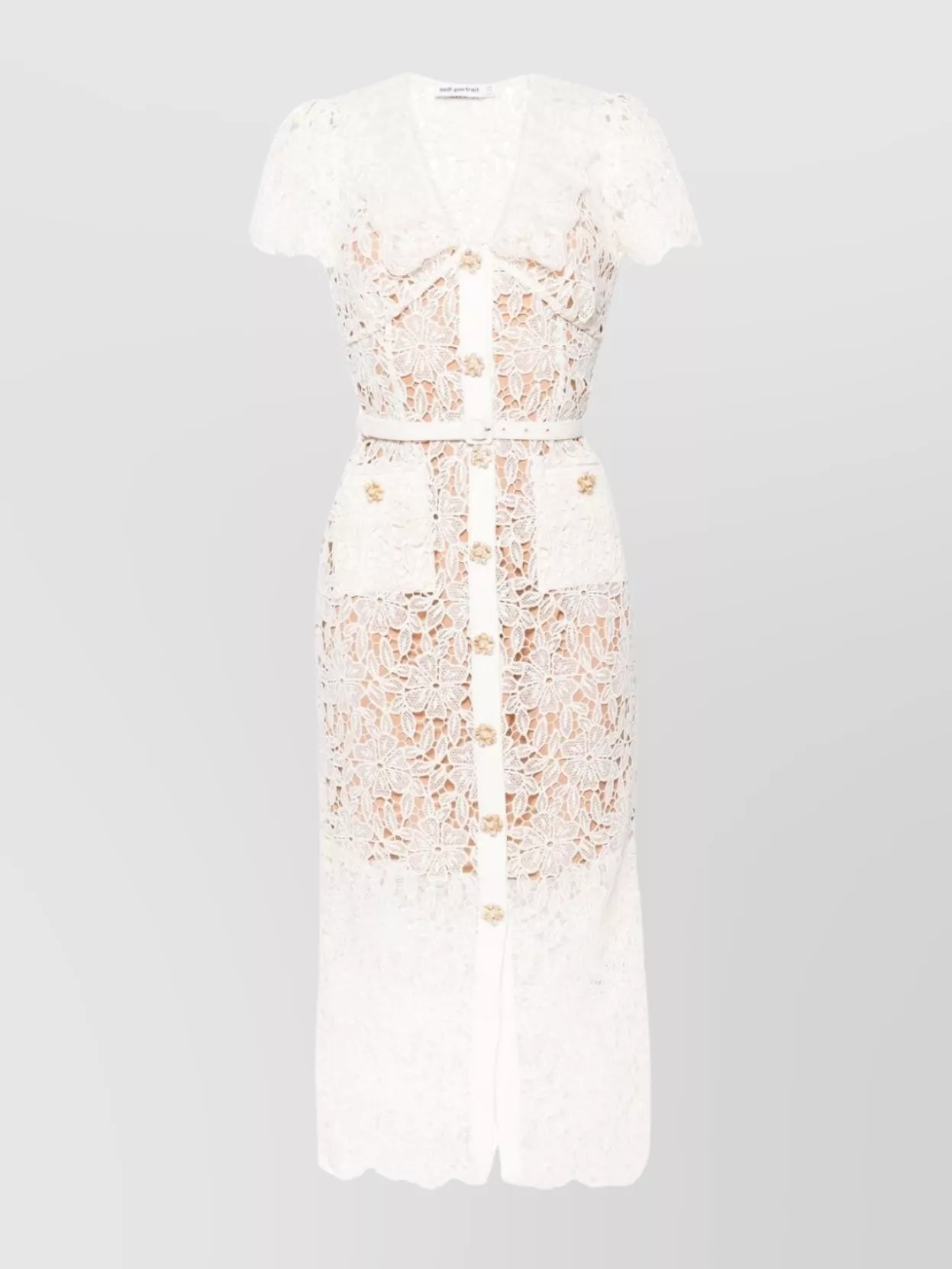 Self-Portrait Floral Lace Midi Dress