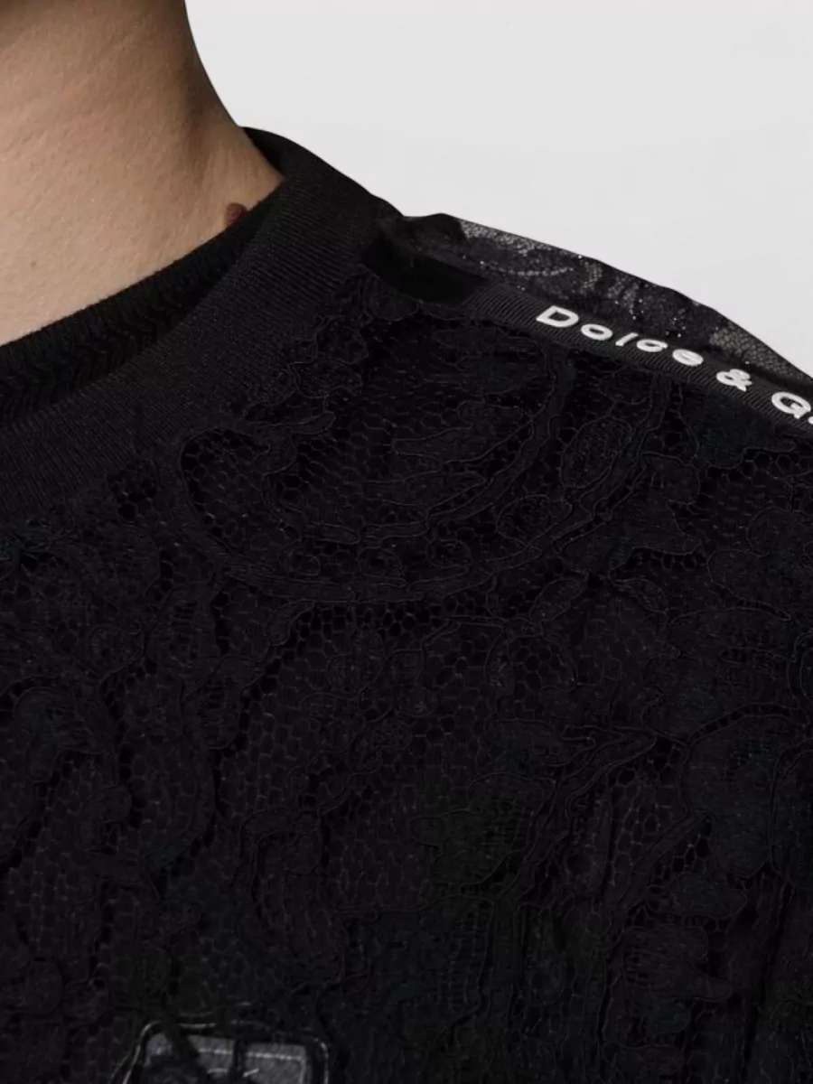 Dolce&Gabbana Floral Lace Crew Neck T-Shirt