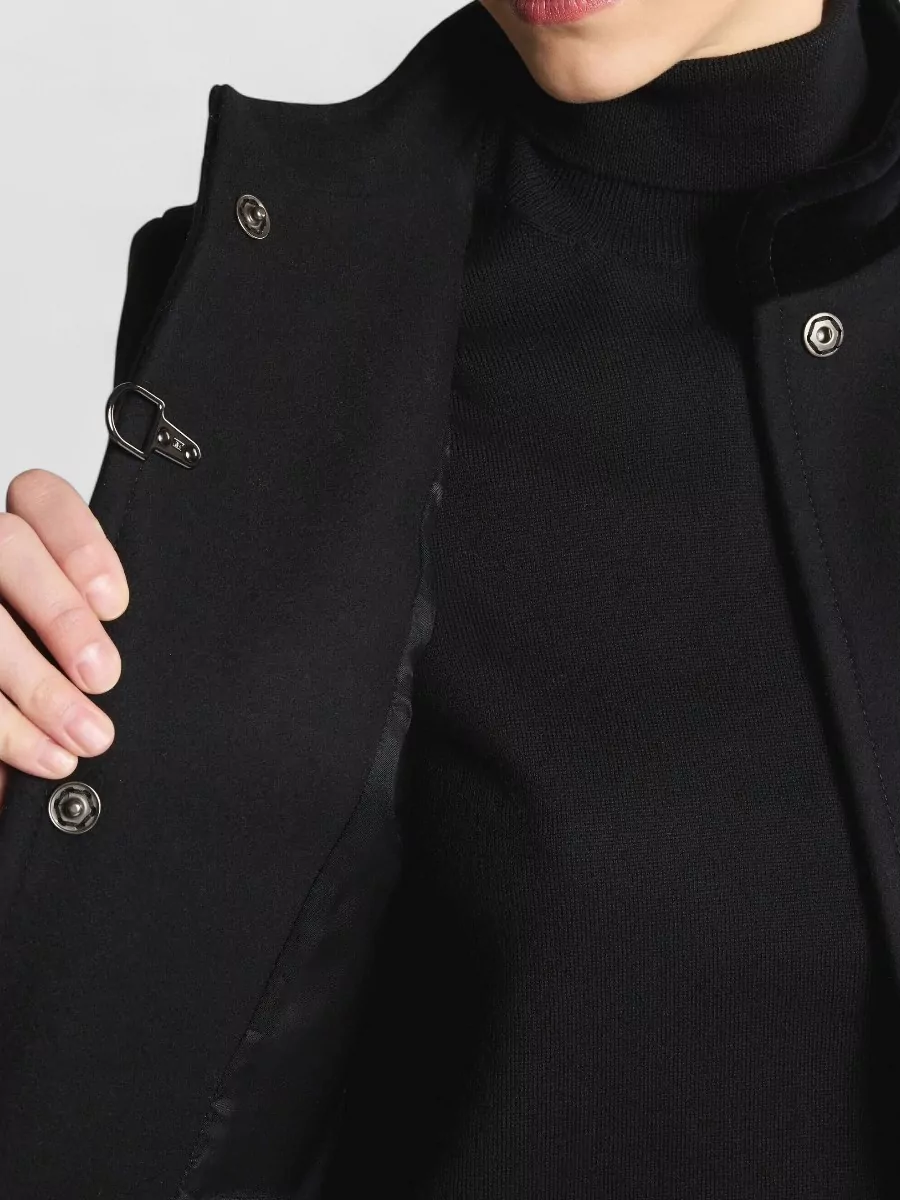 Fay Coat Long Sleeves Velvet Collar Front Pockets