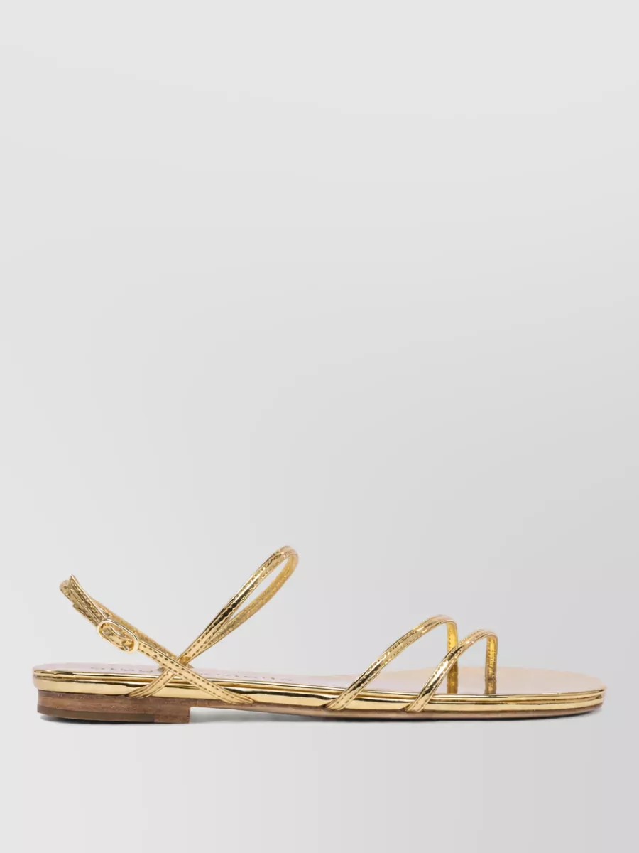 Studio Amelia Leather Helix Flat Sandals