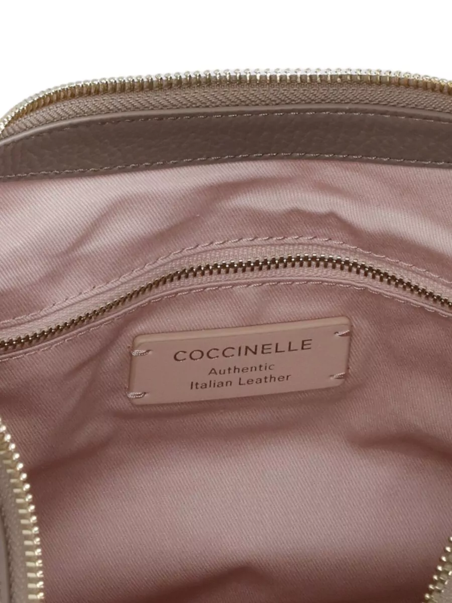 Coccinelle Pebbled Leather Shoulder Bag Removable Strap Handle