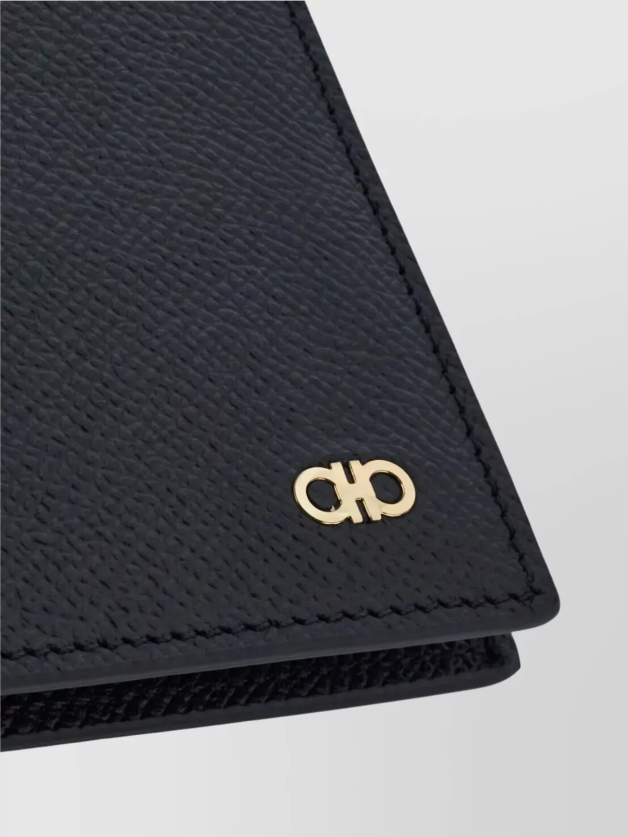 Ferragamo Micro Gancio Grained Leather Bi-Fold Wallet