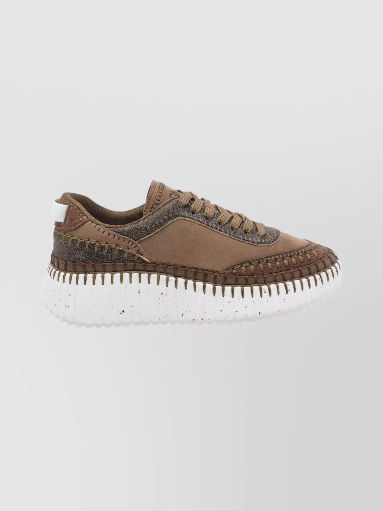 Chloé Suede Sneakers With Round Toe And Textured Sole