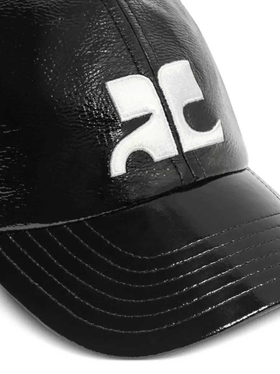 Courrèges Logo-Embroidered Vinyl-Finish Cap