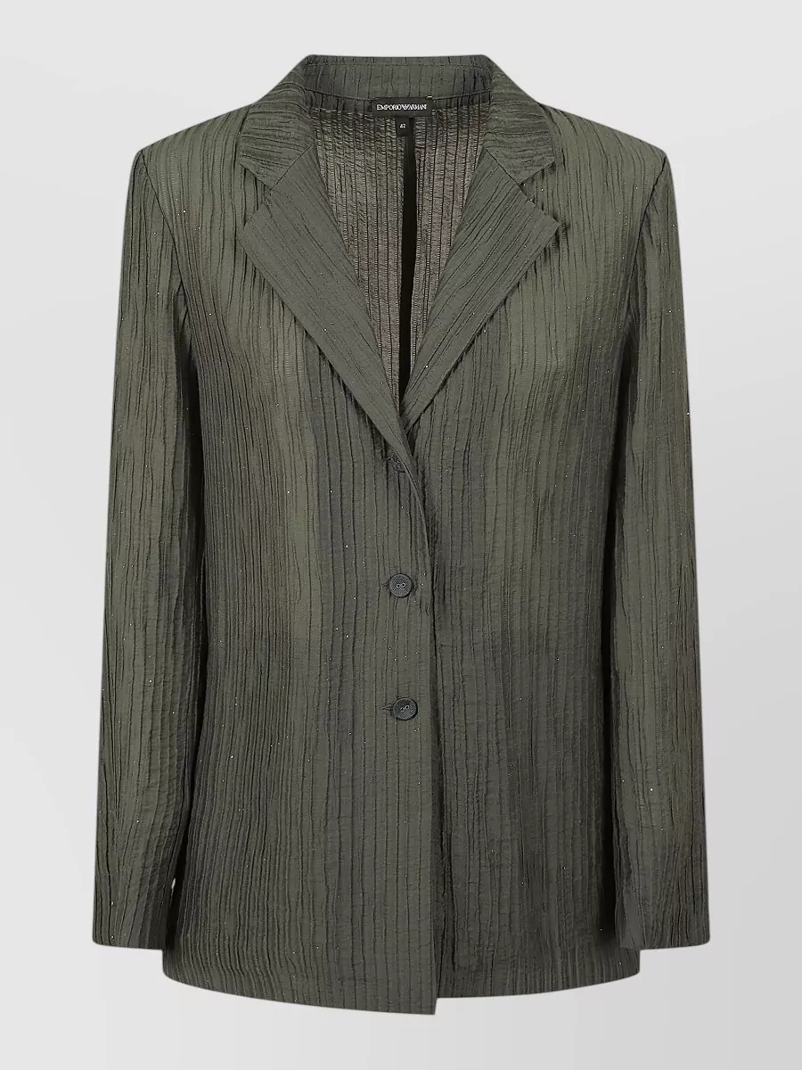 Emporio Armani Sparkling Pleated Single-Breasted Blazer