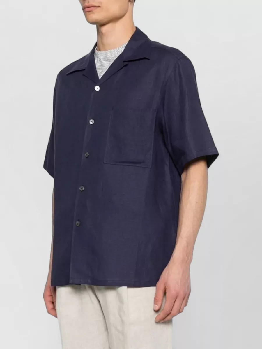 Zegna Linen Cuban Collar Shirt