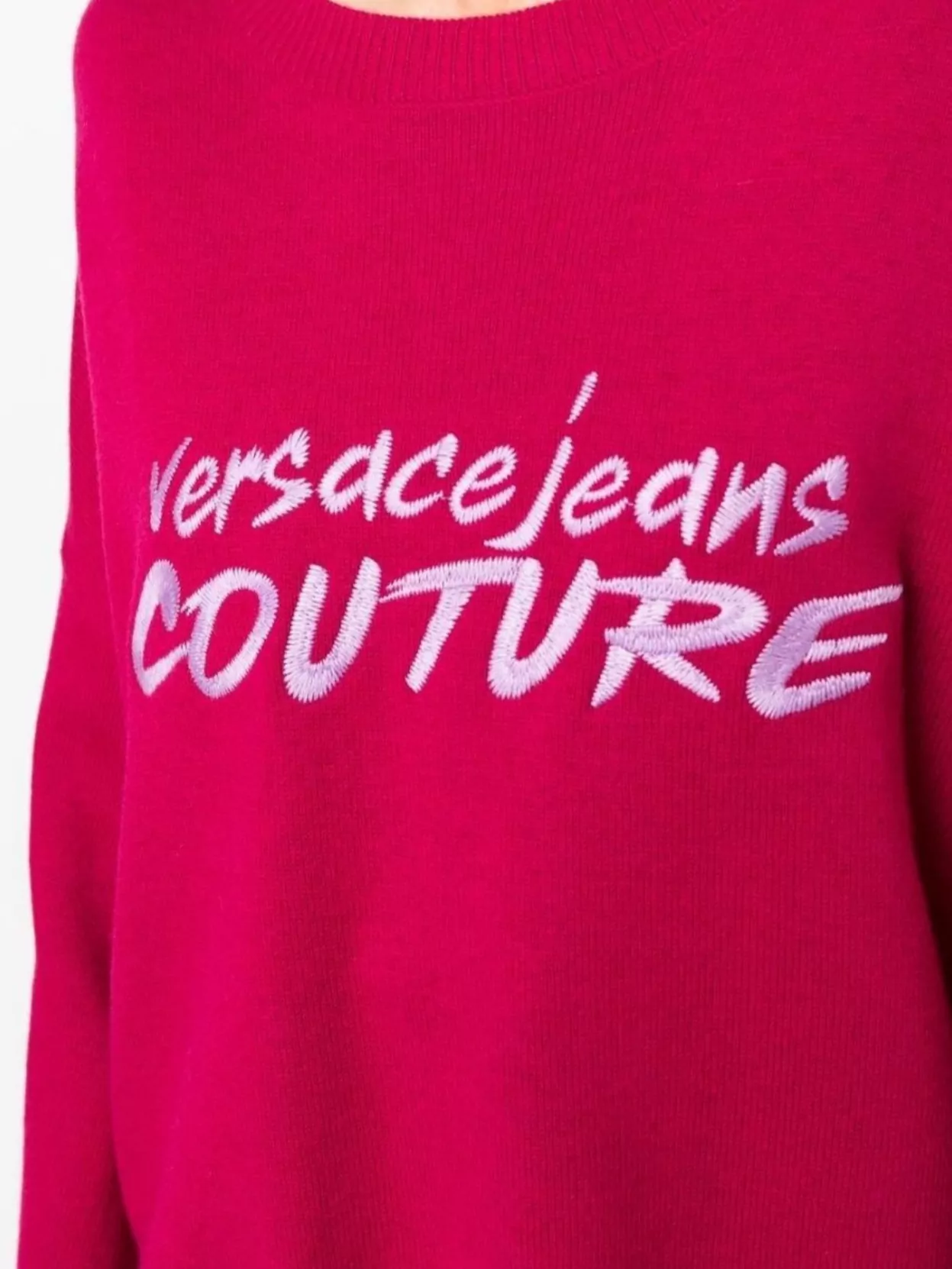 Versace Jeans Couture Logo Embroidery Knitwear With Ribbed Finish