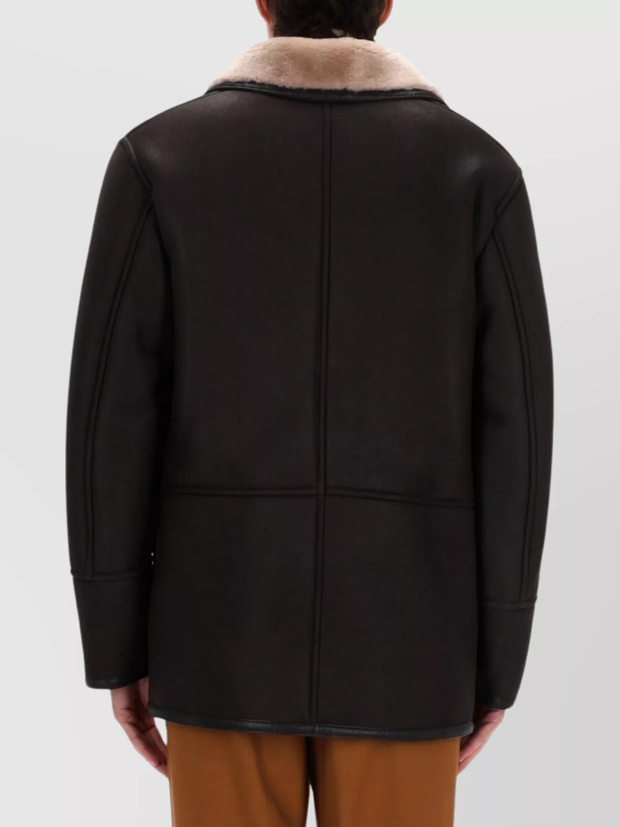 Boss Double-Breasted Coat Featuring Contrast Collar