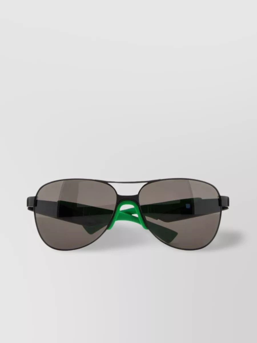 Shop Bottega Veneta Mitre Aviatore Pilot Sunglasses In Grey