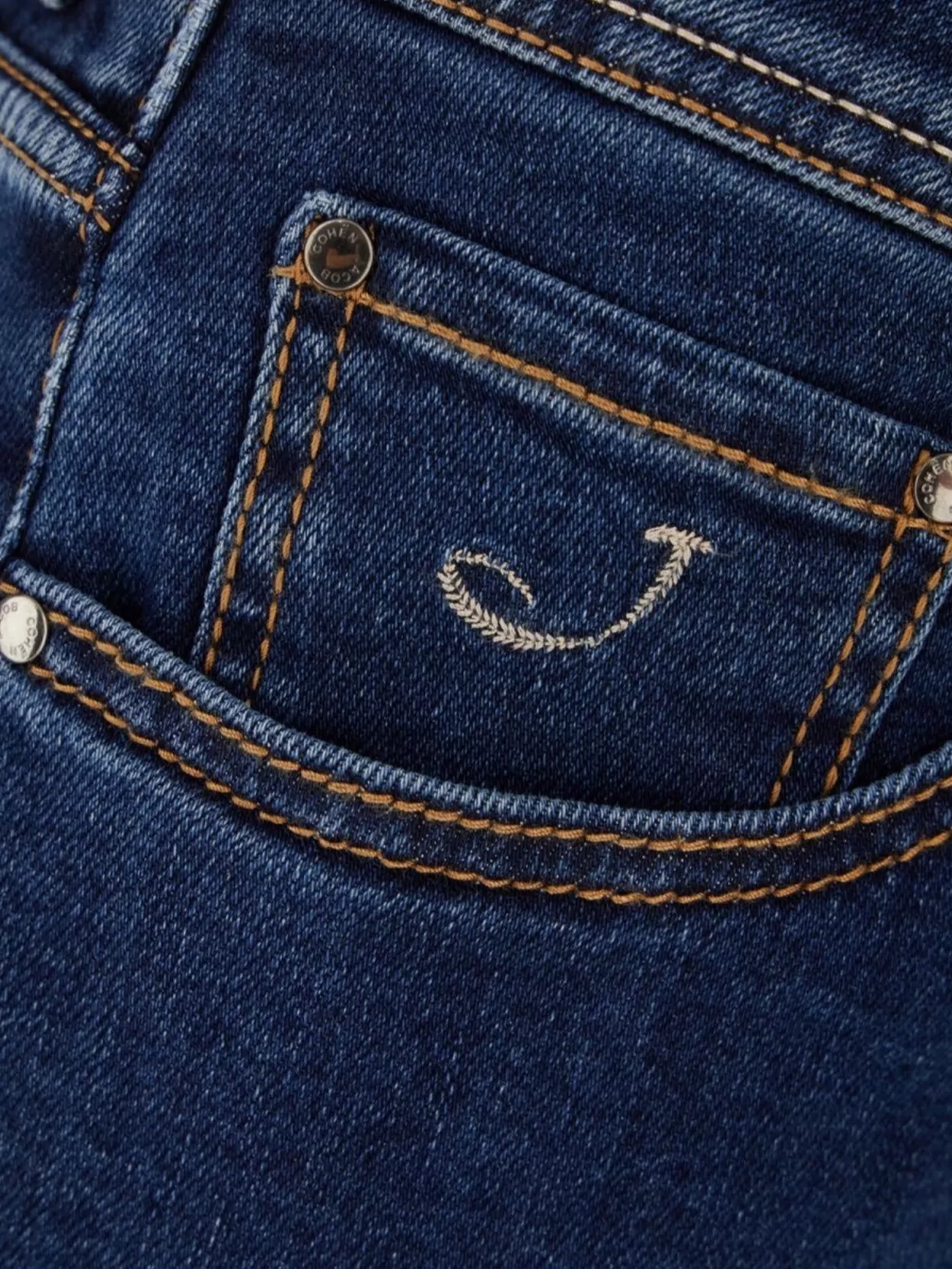 Jacob Cohen Denim Trousers Stitched Pockets Contrast Stitching