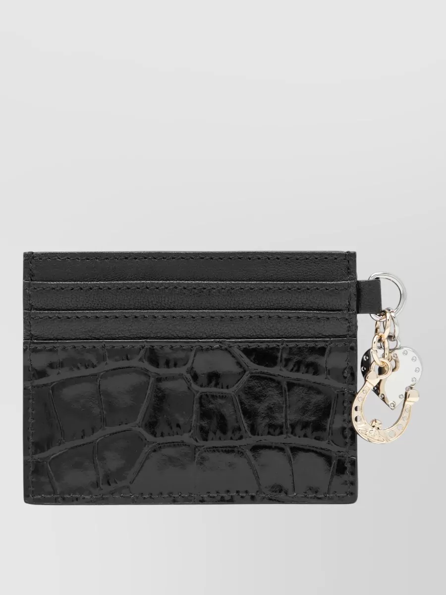 Vivienne Westwood Crocodile-Embossed Leather Card Holder With Charms