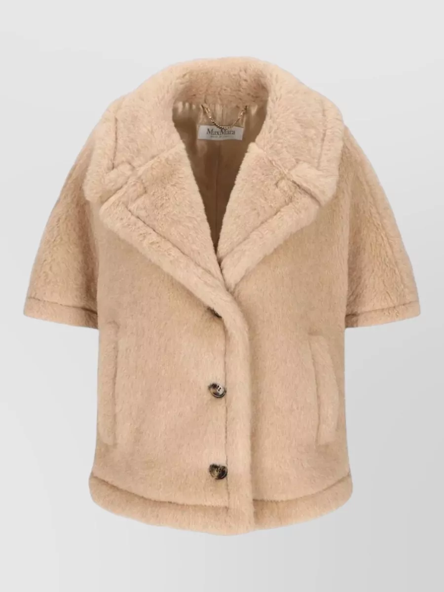 Max Mara silk alpaca wool cape coat