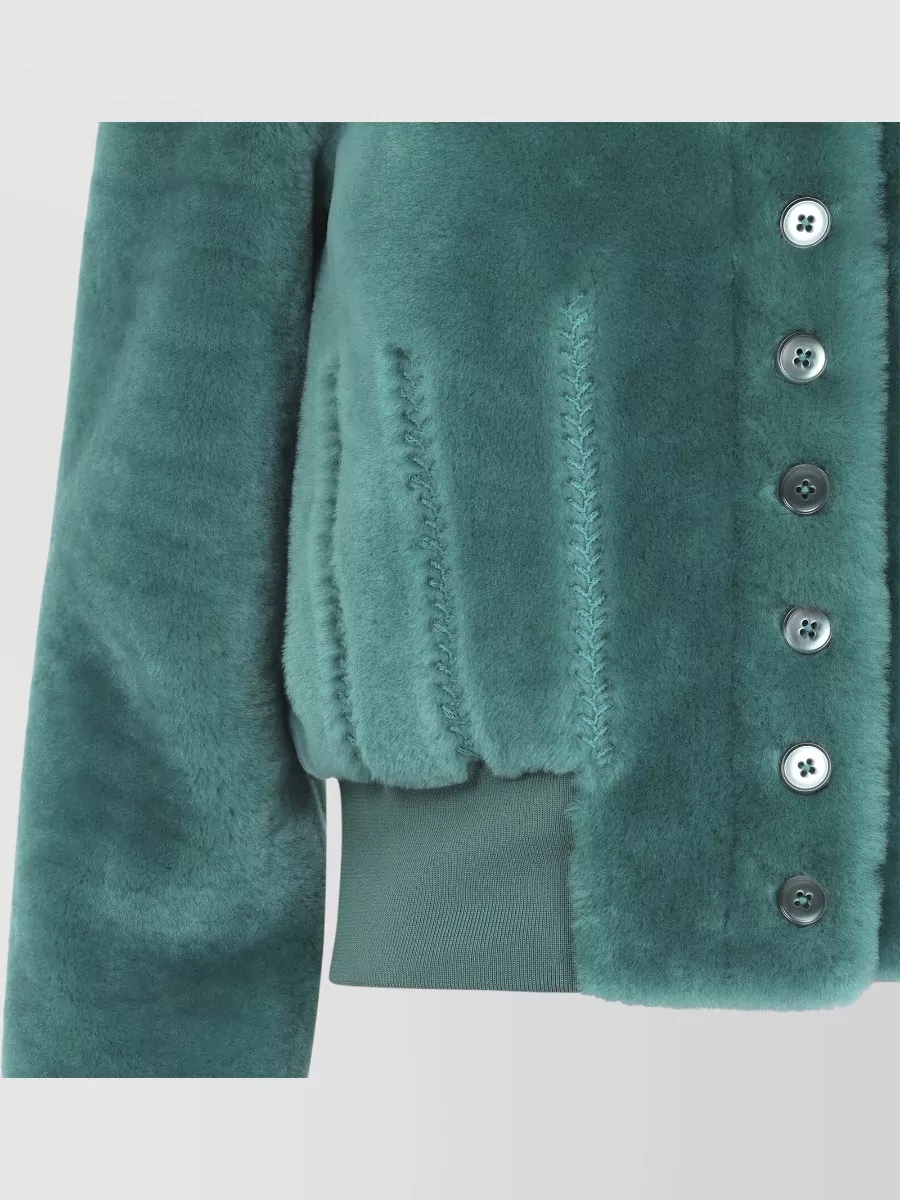Alexander Mcqueen Shearling Cropped Bomber Jacket