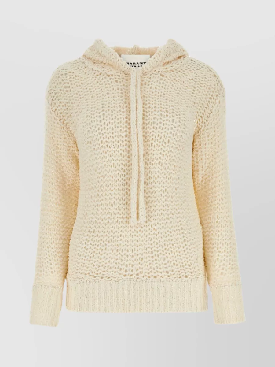 Shop Isabel Marant Étoile Hooded Cotton Blend Sweatshirt In Cream