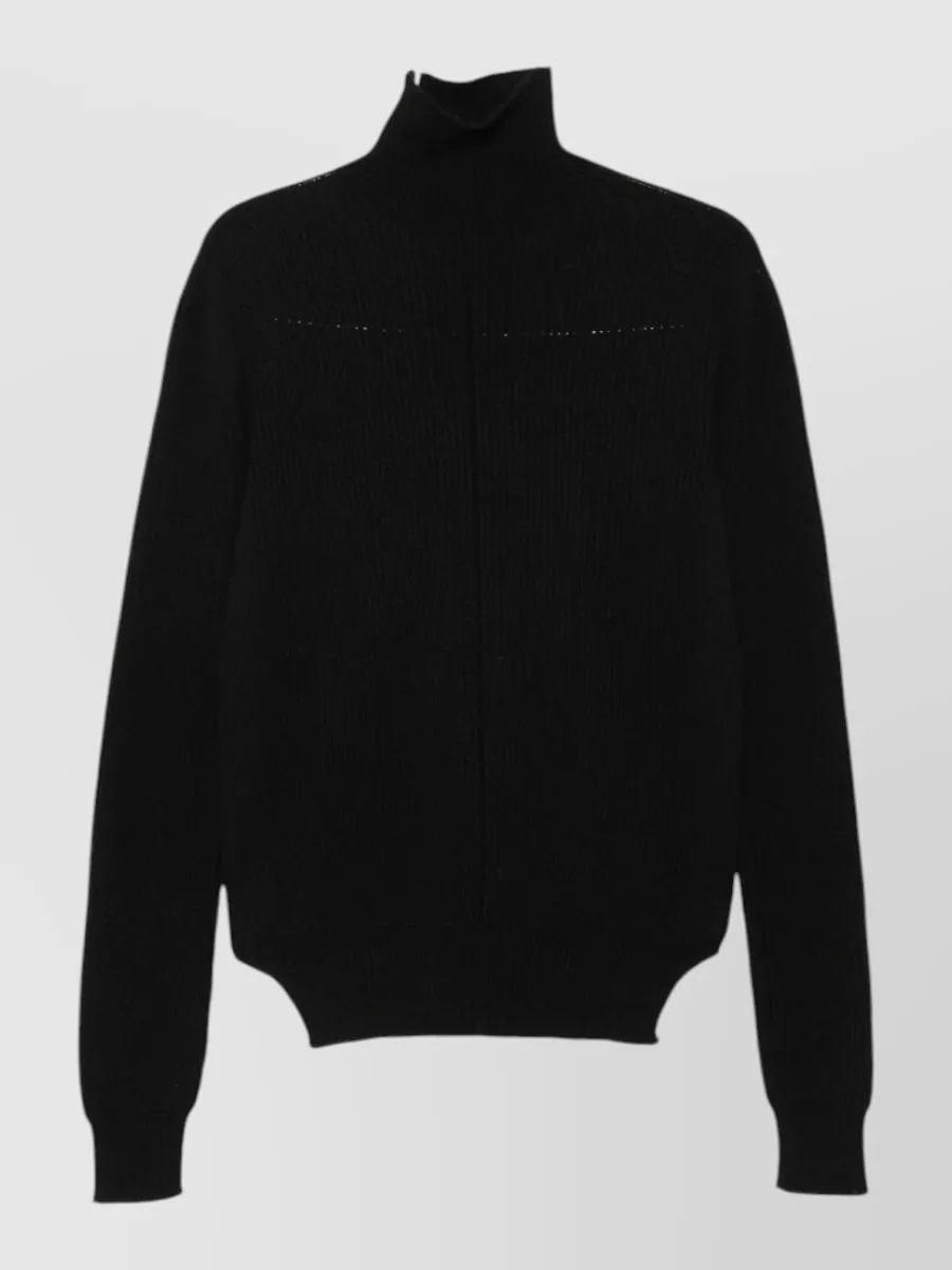 Rick Owens Wool Ribbed Turtleneck Sweater