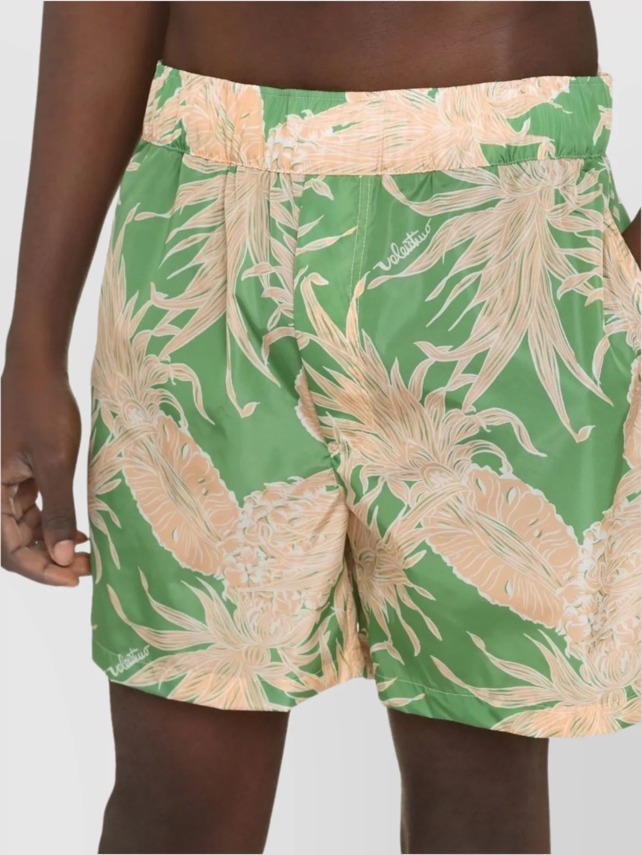 Valentino Pineapple Print Swim Shorts With Tropical Pattern