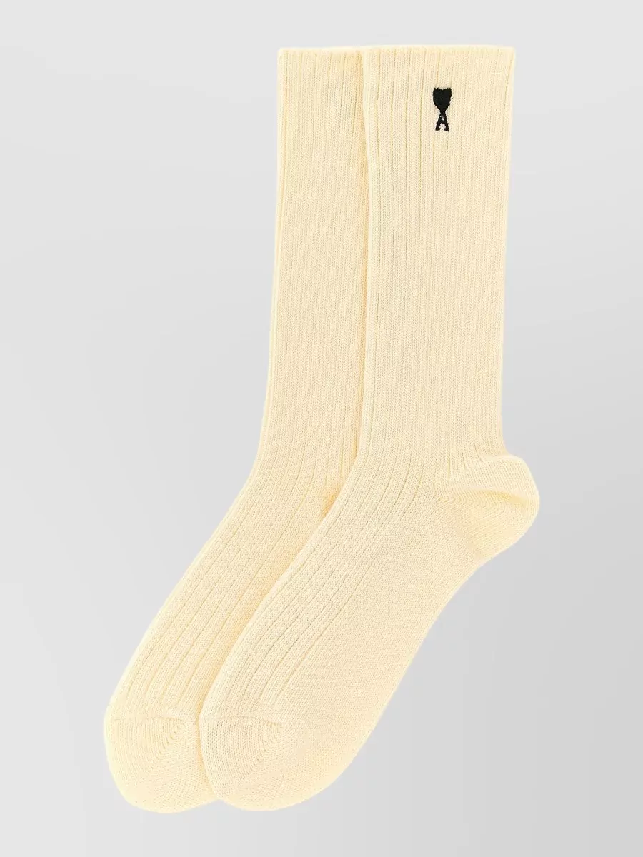 Ami Paris ribbed cotton mid-calf socks