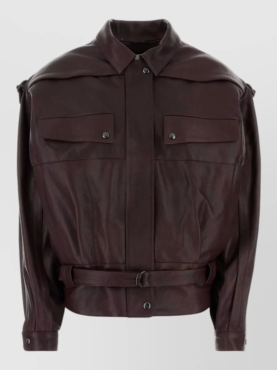 Magda Butrym Leather oversized single breasted coat