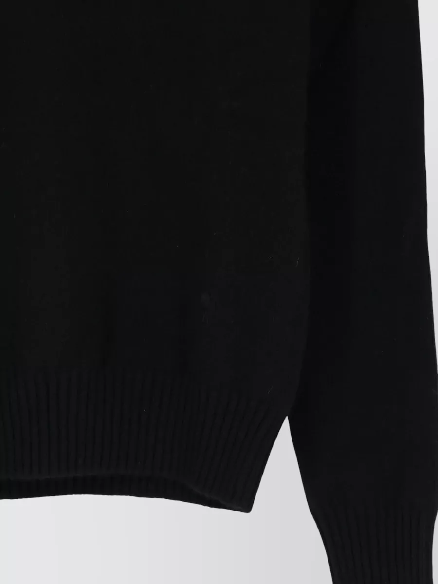 Ami Paris Cashmere Ribbed Turtleneck Sweater