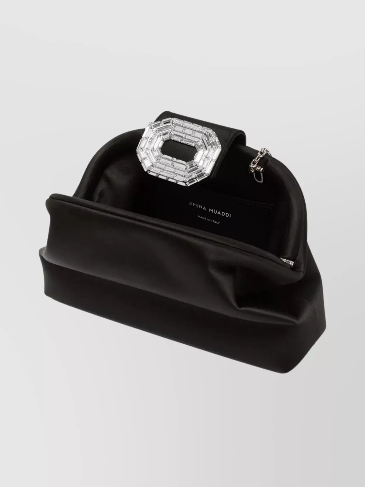 Amina Muaddi Rectangular Clutch Bag Chain Strap