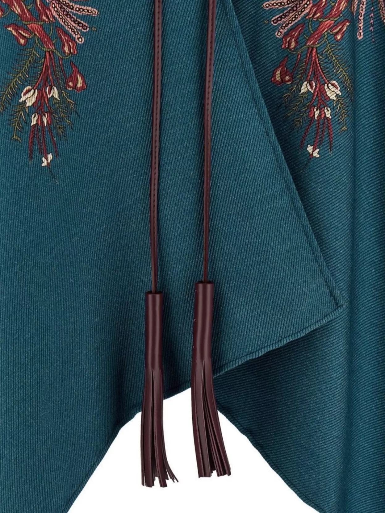 Etro Floral Paisley Draped Cape Tassel Detail