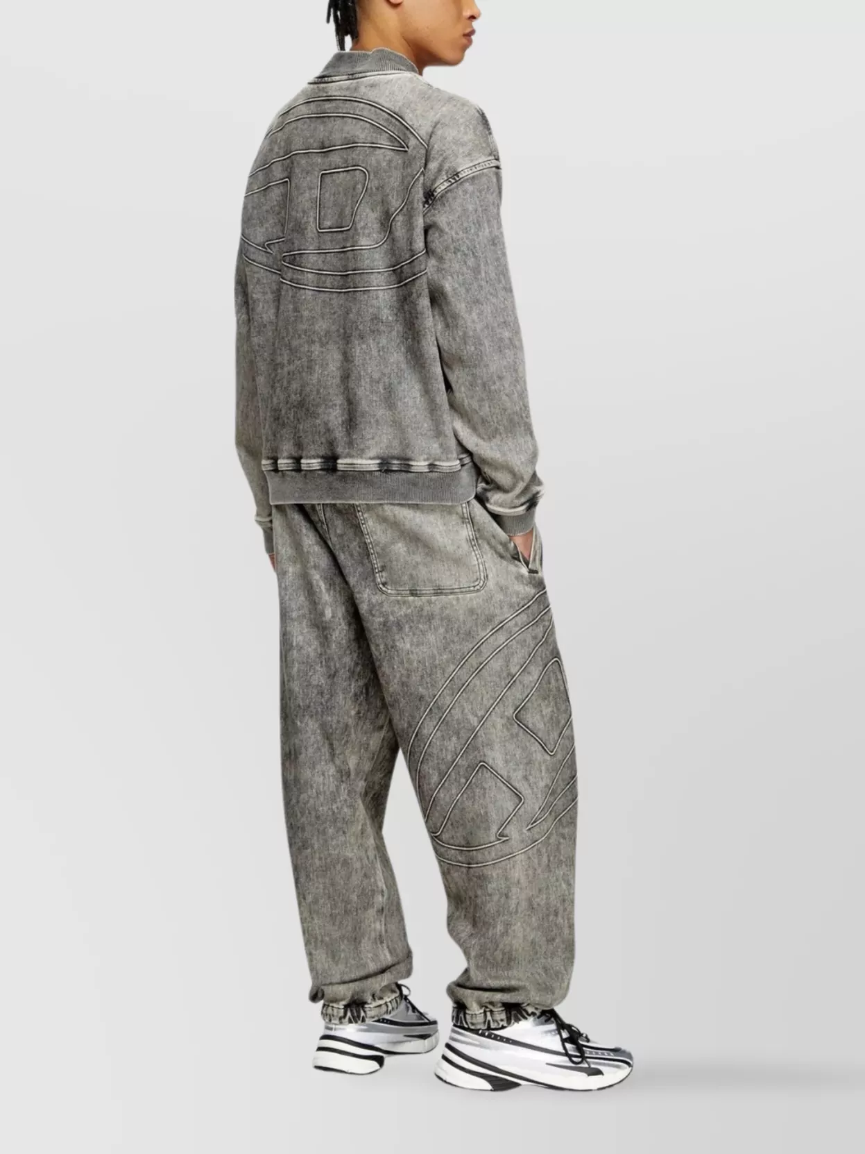 Shop Diesel Track Denim Zip-up Jacket