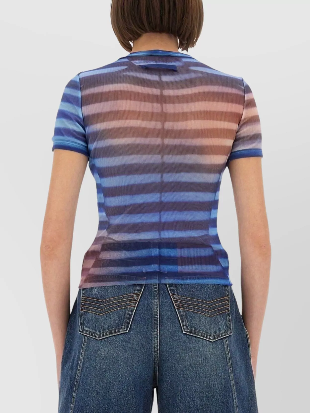 Jean Paul Gaultier Striped Slim Fit Round Neck Top