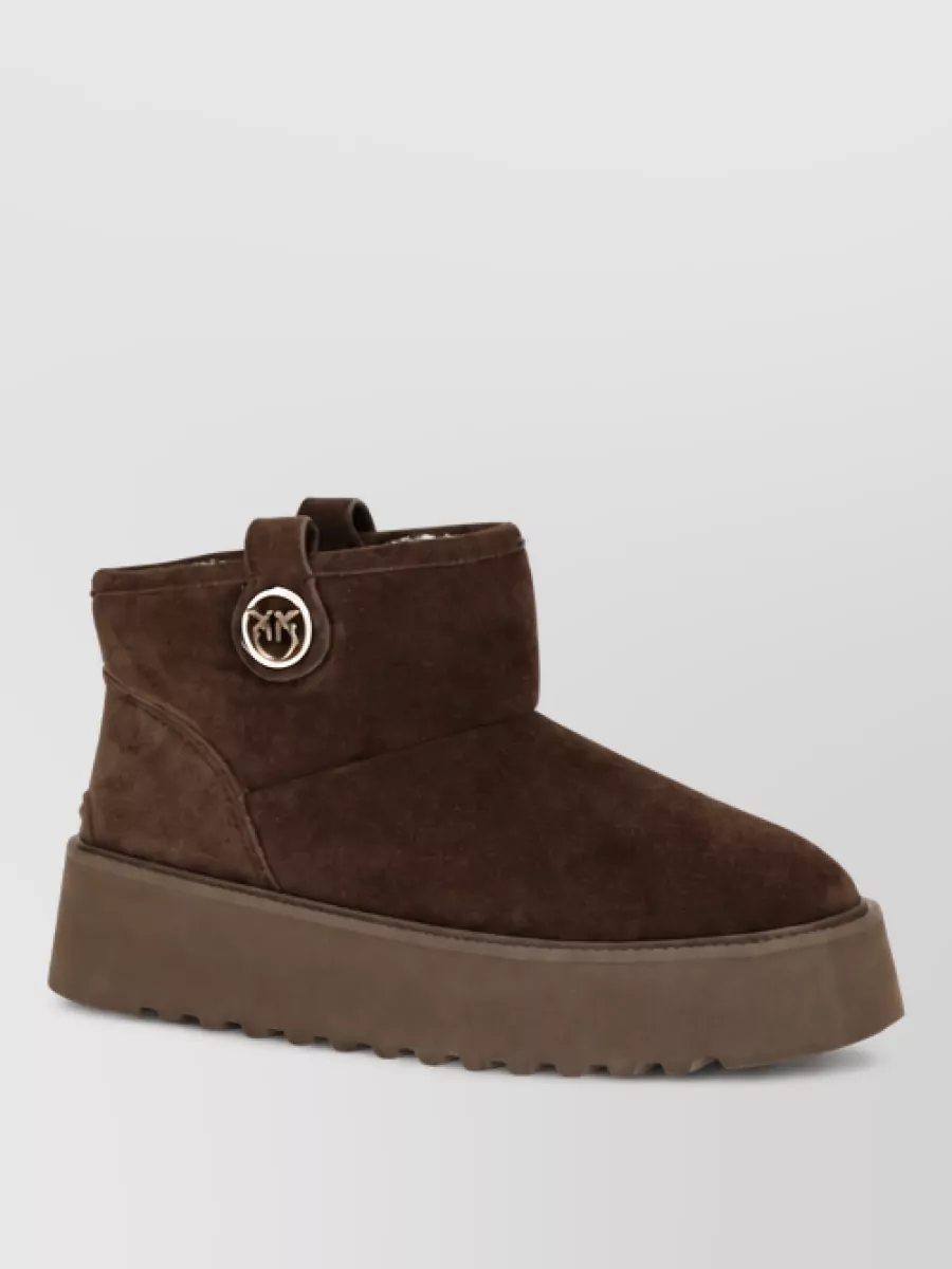 Pinko leather lace-up boots